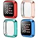 NANW 4-Pack Screen Protector Case Compatible with Fitbit Versa 2, TPU Rugged Bumper Case Cover All-Around Protective Plated Bumper Shell Accessories [Scratch-Proof] Compatible with Versa 2 Smartwatch