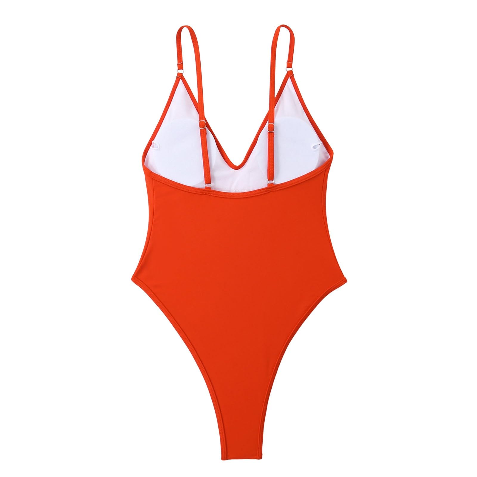 Costume da Bagno Intero con Reggicalze e Schiena Scoperta, Tinta Unita, Taglio Alto, Donna, Bikini Americano Sensuale