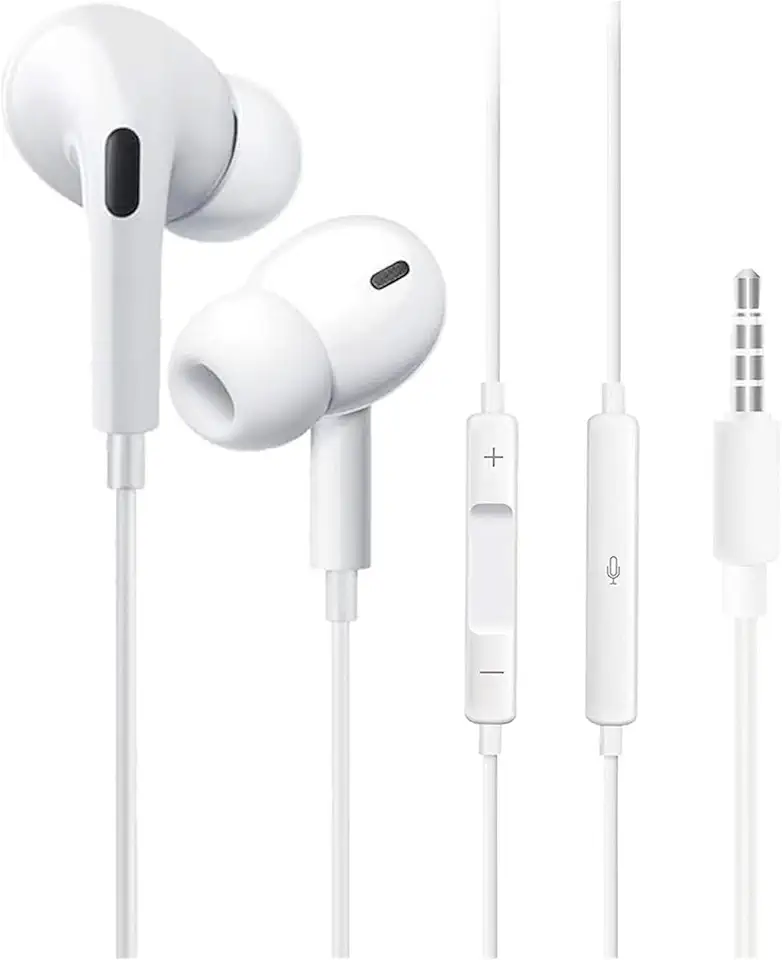 Fones de Ouvido Com Fio Com Cancelamento de Ruído - Compatíveis Com Apple e Samsung