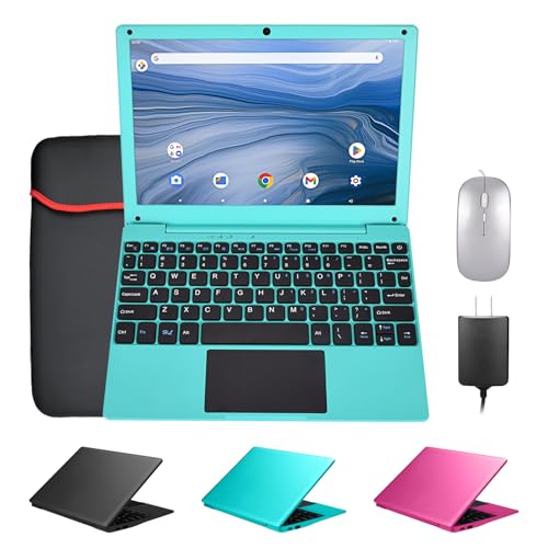 ZHAOHUIXIN Mini computadora portátil Android 12, portátil pequeña Netbook con CPU Allwinner A133 Android 12 OS 2GB RAM 64GB EMMC HD IPS pantalla 1920 x 800 cámara de 0,3 MP (azul)