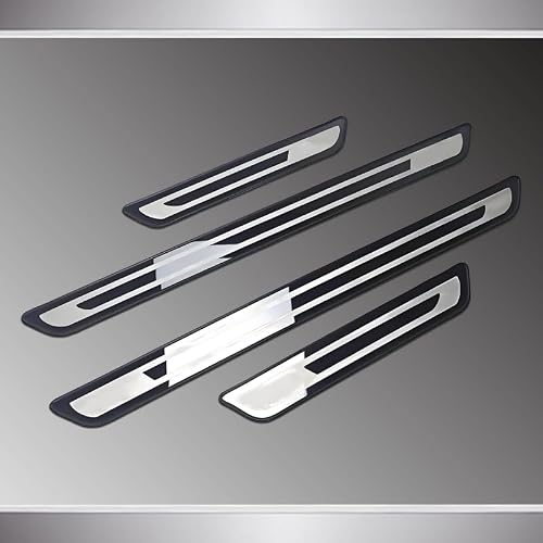 Ynqp A 4 Pcs Car Stainless Steel Kick Plates Door Sill Protector Scuff Plate, For Hyundai Ioniq 5 2021-2024 Styling Ccessories,