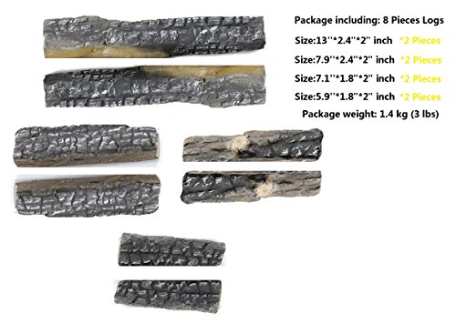 Hmleaf 8 Small Pieces Set Wood-Like Ceramic Fireplace Logs For Gas Ethanol,Fireplaces, Stoves, Firepits #TOP1