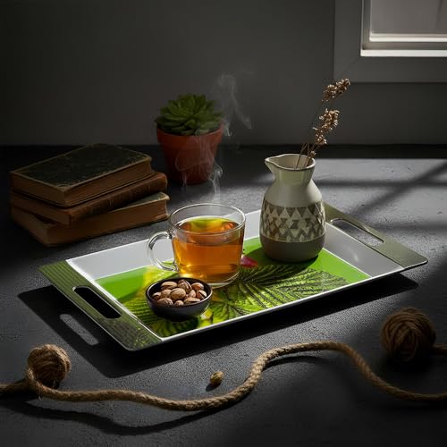 Image of U.P.C Tray Set for Serving Snacks, Multi-Use Nashta Plate & Kitchen's Tea Tray, Perfect Tray Sets for Hosting Guests at Home, Serving Tray Set of 2, Trays for Kitchen. (SY-ROS3)