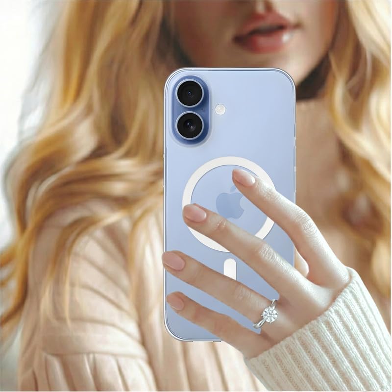 Image of Anti Yellow Clear Magnet Case for iPhone 17, Premium Polycarbonate, Ultra Strong Magnets, 360 Drop Protection, Raised Camera Protection, MagSafe Compatible