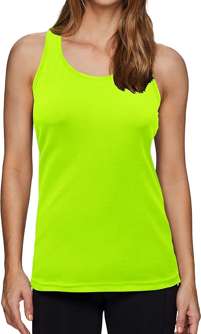 Neon Athletic Tank Tops for Women Sleeveless Racerback Shirts Womens Gym Yoga Running Workout Top Size S-image-34