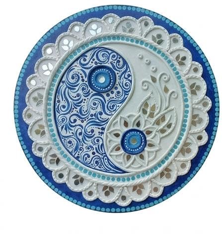 Vivid Ethnic Mud Mirror Wall Hanging | Rajasthani & Kutch Traditional Lippan Art Panel | Handmade Clay Decorative Mirror Work for Home and Office Interior-picture-30