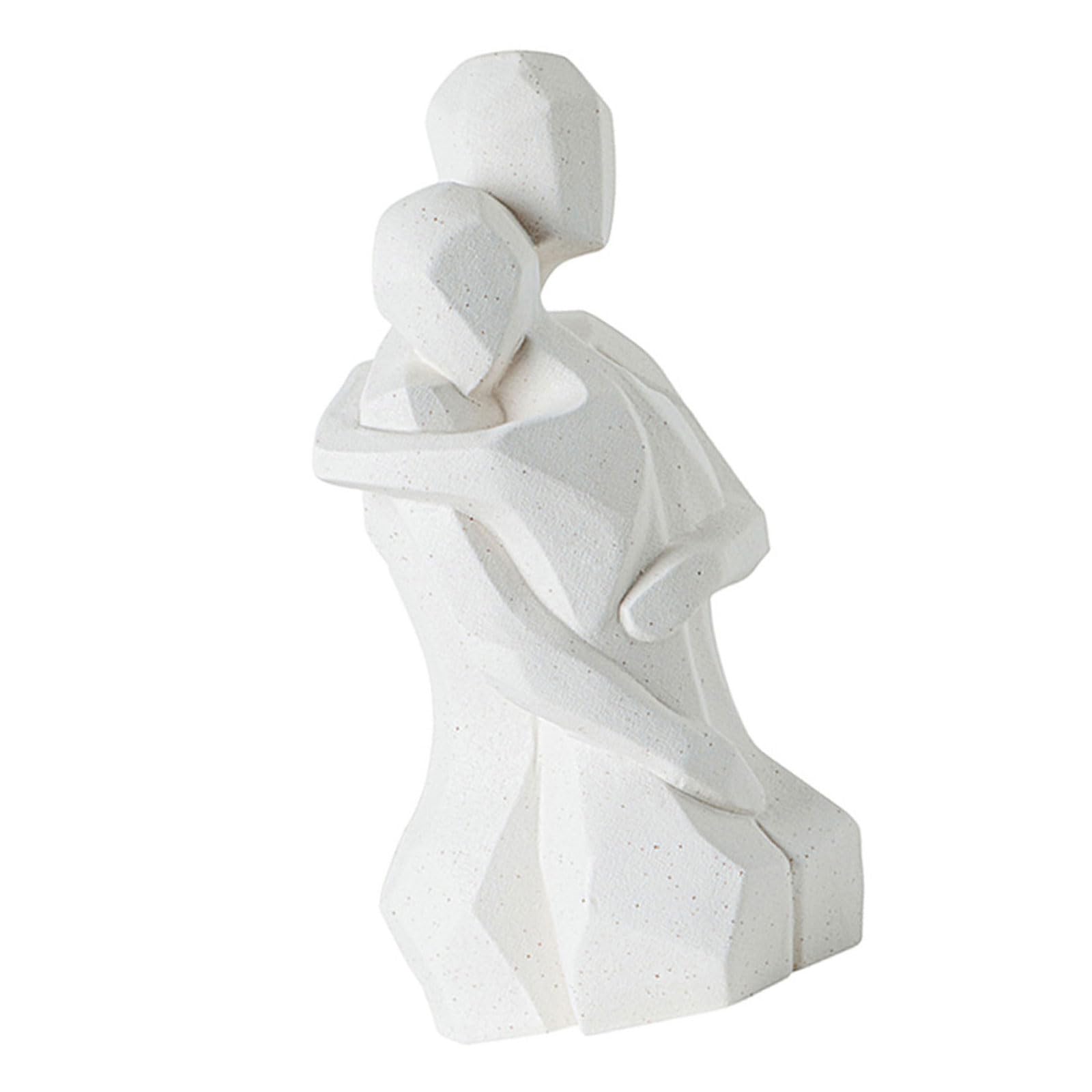 NUEAYMS Handcrafted Ceramic Couple Sculpture, Couple Figurine, Heartwarming Anniversary Home Shelf Display Modern Minimalists Home Decoration