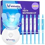 Whitebite Pro Professional Teeth Whitening Kit with Gels for Sensitive Teeth: Teeth Whitening LED Light, 35% Carbamide Peroxide Gel, Remineralization Gel and Mouth Tray