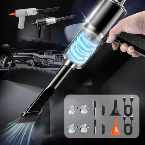 Handheld Car Vacuum Cleaner Mini Vacuum Cleaner and Duster 120w High Power Wet and Dry Handheld Car Vacuum Cleaner Multi-nozzles for Car Home Office Bedroom Pet