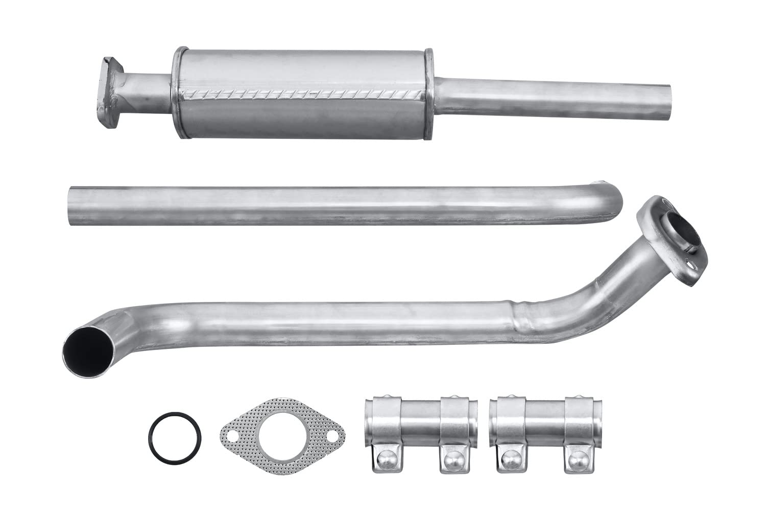 HELLA 8LB 366 021-791 Presilenciador - Easy2Fit® Kit - delante - tres piezas - Juego con accesorios de montaje - por ej. NISSAN MICRA II