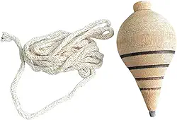 1 Brinquedo Pião de Madeira com Ponteira + Barbante