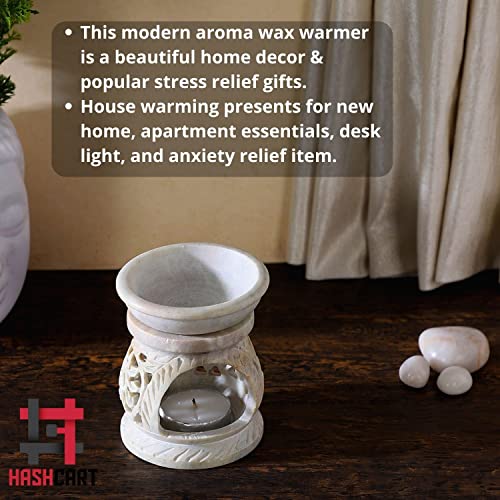 Hashcart® Essential Oil Burner - Scented Wax Melt Warmer - Aromatherapy Aroma Oil Diffuser | Decorative Tealight Candle Holder For Home, Spa, Office #TOP5