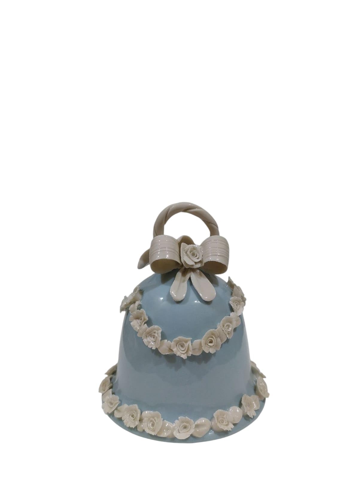 Campana rose porcellana dia.8,5xh10cm azzurro