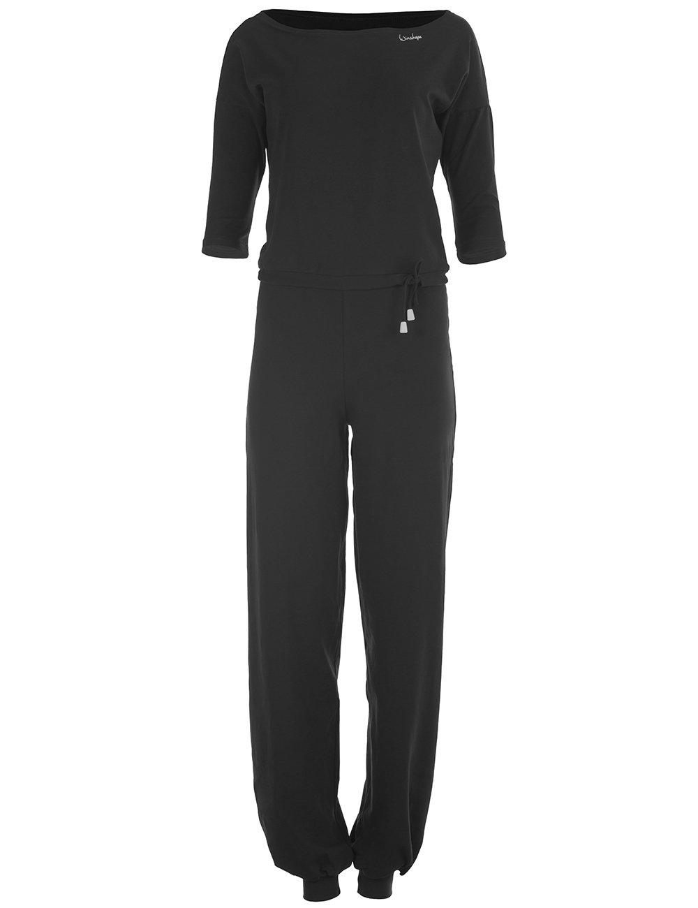 Winshape Hape Winston Women's 3/4 Sleeve Jumpsuit, WJS2 Fitness Recreational Sports Yoga Pilates Jumpsuit, Womens, WJS2-SCHWARZ-L, Black, L