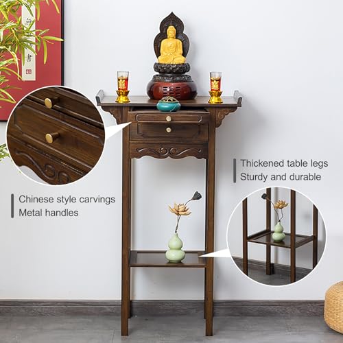 Table d'autel de méditation compacte pour ranger les objets de Pooja - 8