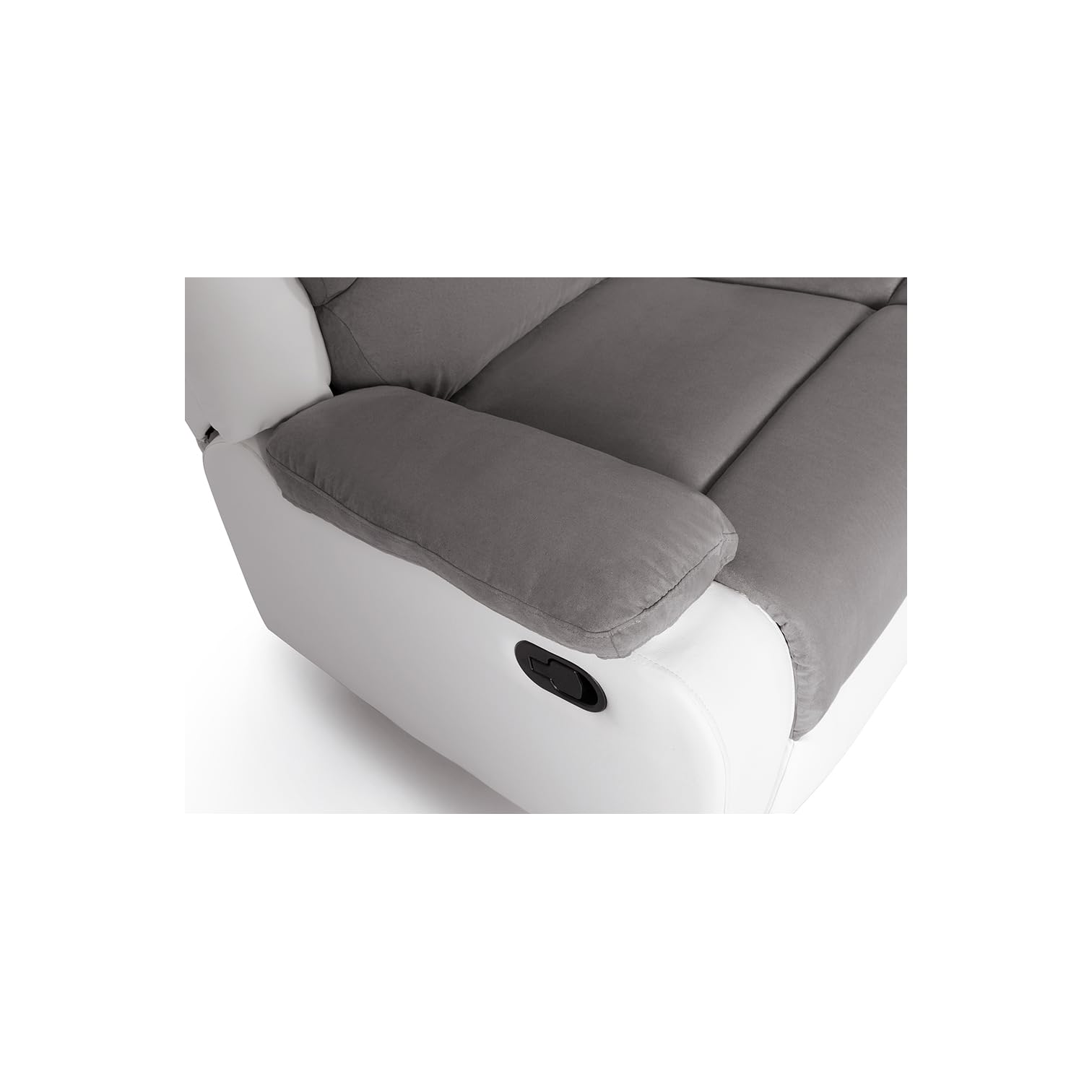 LOUNGITUDE - DETENTE - Canapé de relaxation - Manuel - 2 Places - En Simili/Microfibre - Gris/Blanc -L143cm
