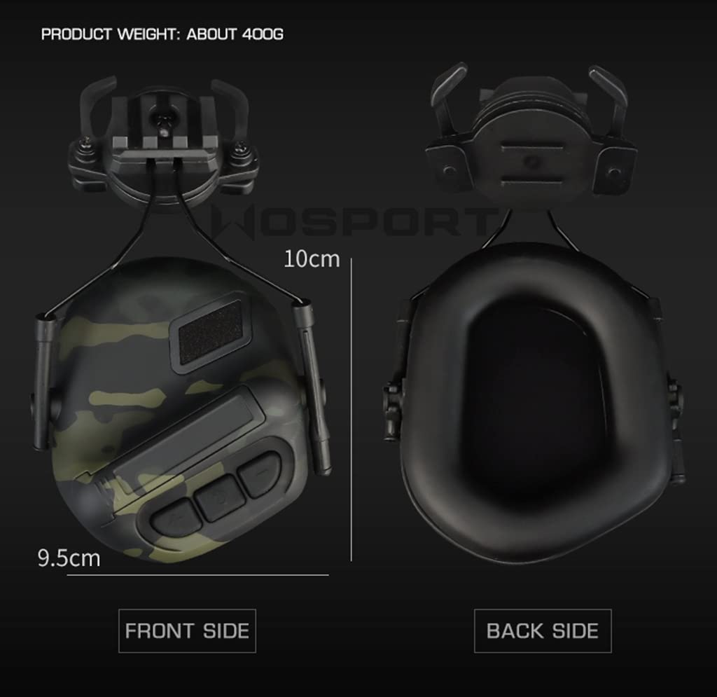 Auriculares tácticos de Caza táctica del ejército Airsoft Paintball Headset Casco Militar CS Wargame Headphone PTT Walkie Talkie