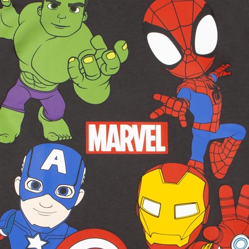 Marvel Camiseta Niño Spidey Y Sus Amigos, Camisetas Niño Spider-Man, Ironman Y Hulk, Ropa De Niños Algodón, Gris 4-5 años