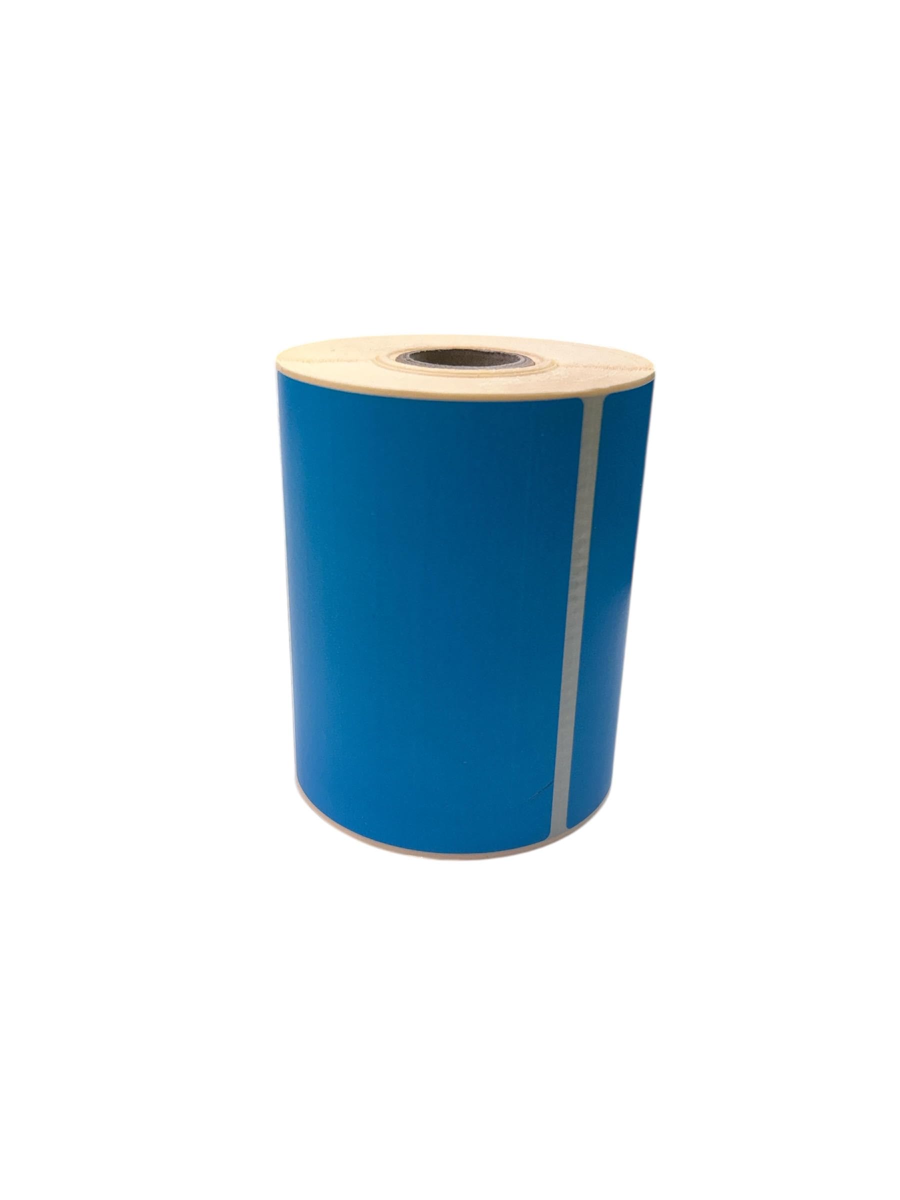 500 roll Coloured 4x3 inch Direct Thermal Labels 100mm x 76mm on a roll red Green Blue Pink Orange Yellow Blue White Postage Shipping Blank Labels 25mm core (Deep Blue)