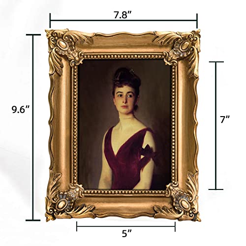 Image of Saysmile 5x7 Vintage Picture Frame with Embossed Flower Design, Ornate Gold Frame for 5x7 Pictures, Hand-Crafted Resin Antique Frames for Tabletop & Wall Hanging, Home Decor (Bronze)