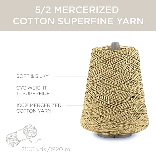 5/2 Perle Mercerized Cotton Weaving Yarn By Silk City Fibers, Linen #TOP2