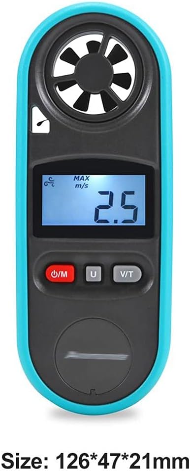 ZLXDP Hand-held Backlight Digital Anemometer Pocket Wind Speed Gauge Meter Dust and Fall Proof Compact Fuselage Portable : Patio, Lawn & Garden