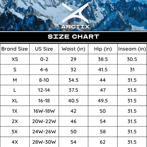 ARCTIX Damen Isolierte Schneehose Skihose, Schwarz, Small/29 Inseam