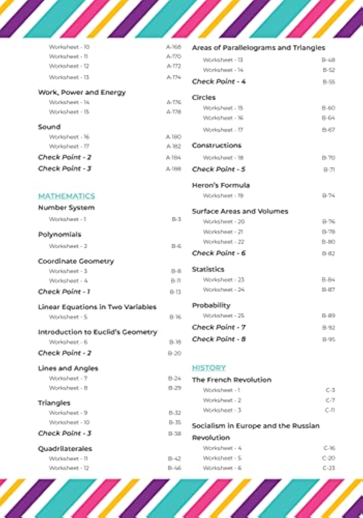 Chapterwise Worksheets for CBSE Class 9
