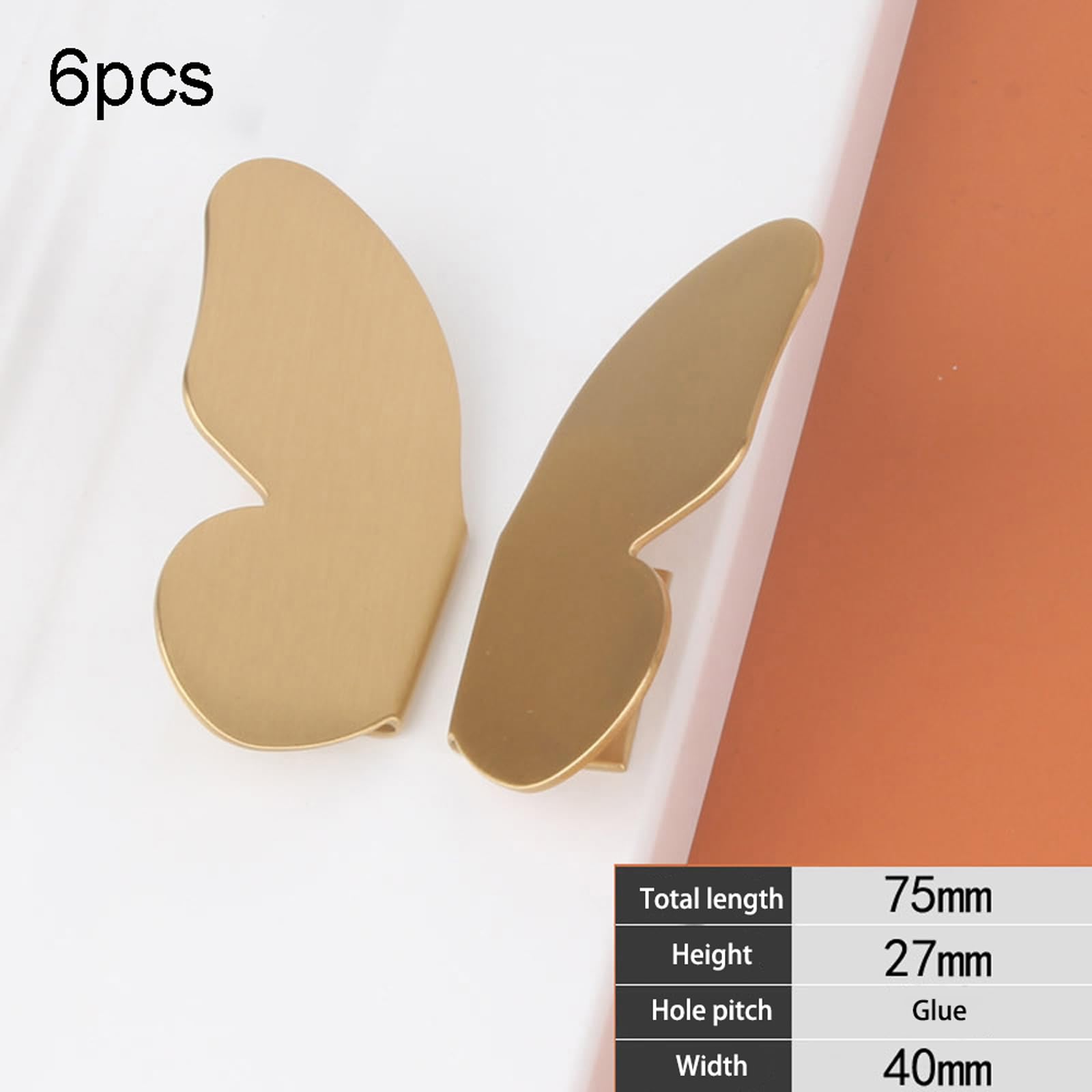 6X Möbelgriffe Schubladengriff Möbelgriffe Schrankgriffe Cupboard Handles Messing Gold Schrankgriffe,moderne Küchengriffe Gebogener Türgriff Verdeckter Profilgriff Geeignet für Schränke,Schubladen