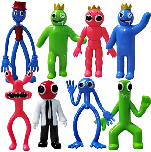 Puruuige Rainbow Friends Figure 8pcs, Popular Game Cartoon Characters Statue Collectibles Model Figure Ornaments 3.5-4.5 inches for game fans