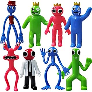 Puruuige Rainbow Friends Figure 8pcs, Popular Game Cartoon Characters Statue Collectibles Model Figure Ornaments 3.5-4.5 inches for game fans