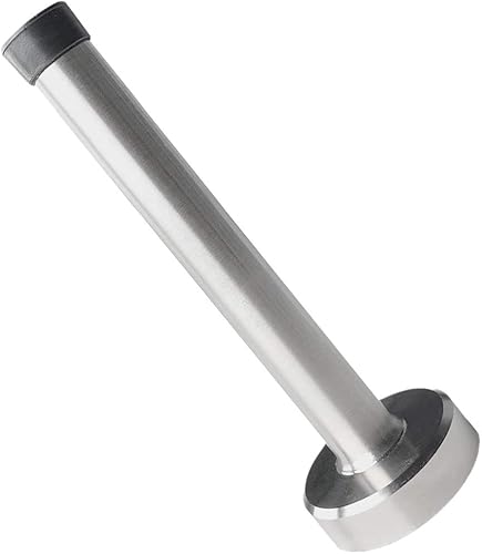 Topes largos de puerta de acero inoxidable de 8 pulgadas, tope de puerta cepillado, resistencia de puerta anticolisión con absorbente de goma,