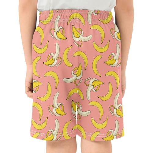 ALAZA Banana Cute Boys Athletic Shorts Casual Shorts with Pockets Bottom Pants Summer Athletic Running Shorts4