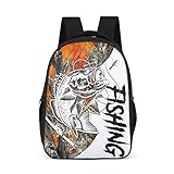 FISHING TATTOO Causal Backpack For Teens Adults School Bags For Boys and Girls Gifts For Kids Book...