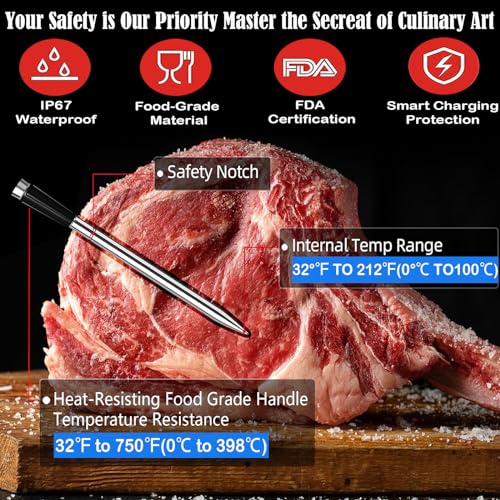 New-500FT-Smart-Wireless-Meat-Thermometer-APP-Control-Bluetooth-Wireless-Digital-Cooking-Thermometer-for-Grilling-and-SmokingBBQOvenSmokerAir-FryerStove-2Probe
