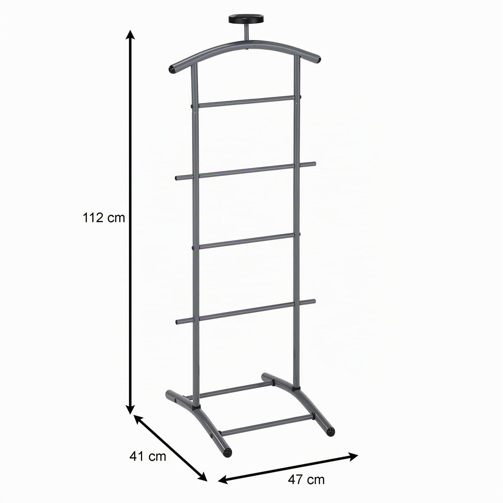 IDIMEX Valet de Chambre ATRIX chevalet de Nuit Portant pour vêtements, Structure en métal laqué Gris