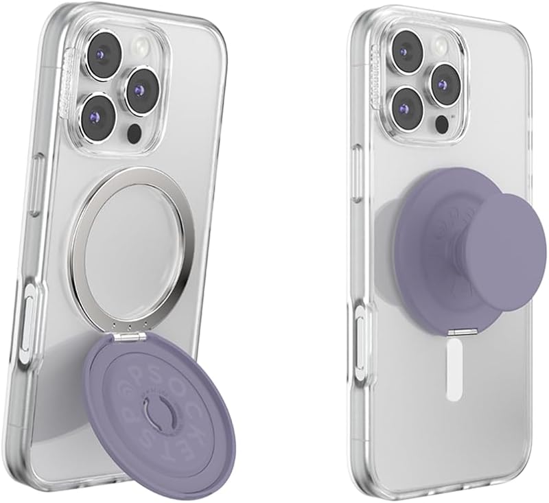 Agarre desplegable para MagSafe, soporte - Anochecer | Soporte magnético ajustable, modo vertical u horizontal, morado, Aura
