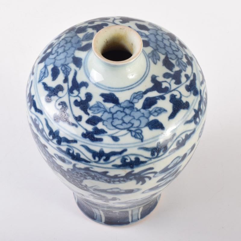 中国 青花 花卉雲龍鳳凰文 梅瓶 V 6953 【公式通販】