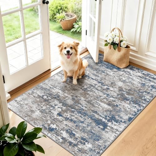 TTelephant Small Area Rug 3x5 ft, Textured Non Slip Entryway Rug, Multi
