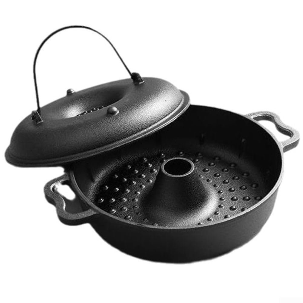 Asador profesional de hierro fundido para asar a la parrilla, alternativa multiusos para pollo entero y pavo, accesorio para barbacoa al aire libre, 27 x 22 cm
