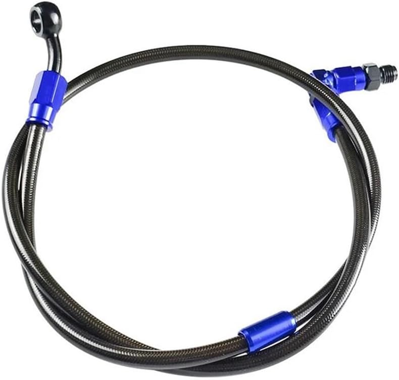 オートバイホース ブルー 油圧強化 ステンレススチール 編組ホース ユニバーサル 90cm オートバイ ブレーキ クラッチ オイルホ