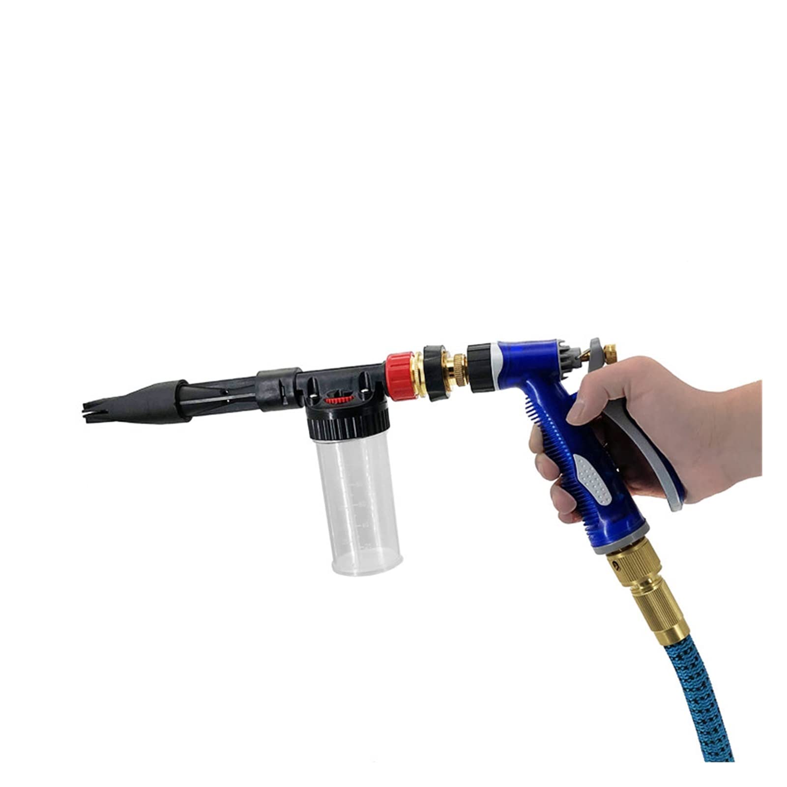 Pistola de agua de alta presión Lavado de coches Lanzas Pistola de espuma Hogar Jardín Irrigación Hidrolimpiadora Sprinkler Metal Boquilla (Color : Gun set)