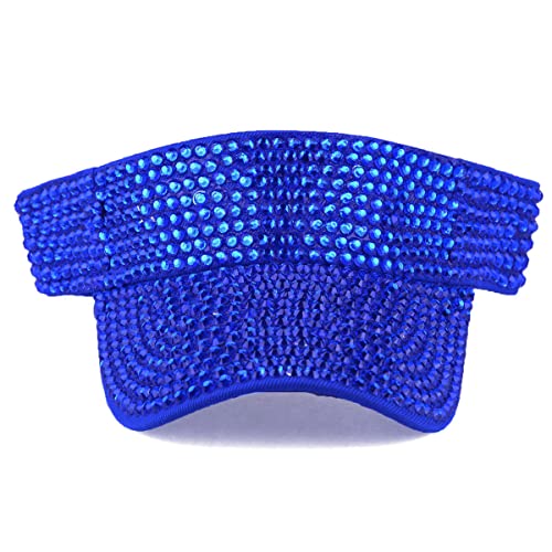 Image of Gudessly Shiny Rhinestones Sport Sun Visor Adjustable Summer Cap Visor Caps for Women Men