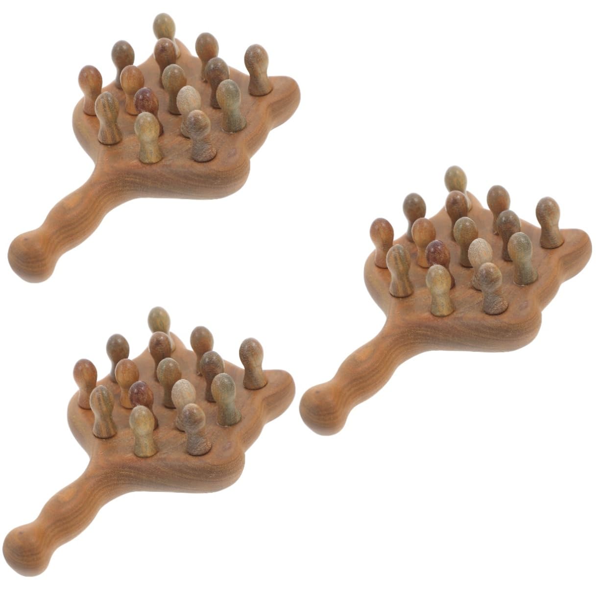 FOMIYES 3pcs Cat Massage Comb Massage Tools Scalp Massager Hair Combs Handheld Massage Comb Body Massage Tool Wood Craft Massage Comb Tool Wooden Massage Comb Brown Sandalwood