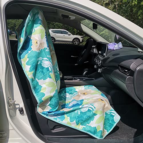 Image of Car Seat Cover Protector Front Seats,for Gym Workout,Running,Swimming,Beach and Hiking,Waterproof Sweat Towel Bucket Seat Covers for Cars SUV Trucks (Chrysanthemum, 1Pcs)
