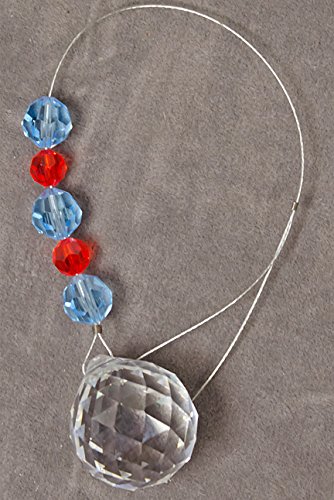 Crystal Suncatcher made with red, blue and clear Swarovski crystals