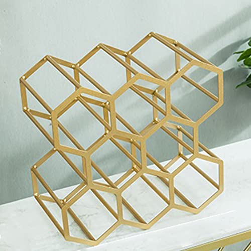 Soporte metálico para botellas de vino portátil dorado miniatura 1