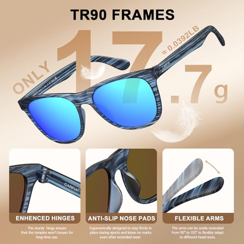 Image of CARFIA Zero - Gravity Feel Polarized Men's Sunglasses UV Protection Flexible Durable Ultralightweight TR90 Sport Frame CA0931