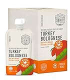 Serenity Kids Toddler Food Pouch Puree - Turkey Bolognese - Protein-Rich Bone Broth Blend - Organic Veggie Pouch for Toddler Snacks - BPA-Free Turkey Broth Puree - 3.5 Oz, 6 Pack