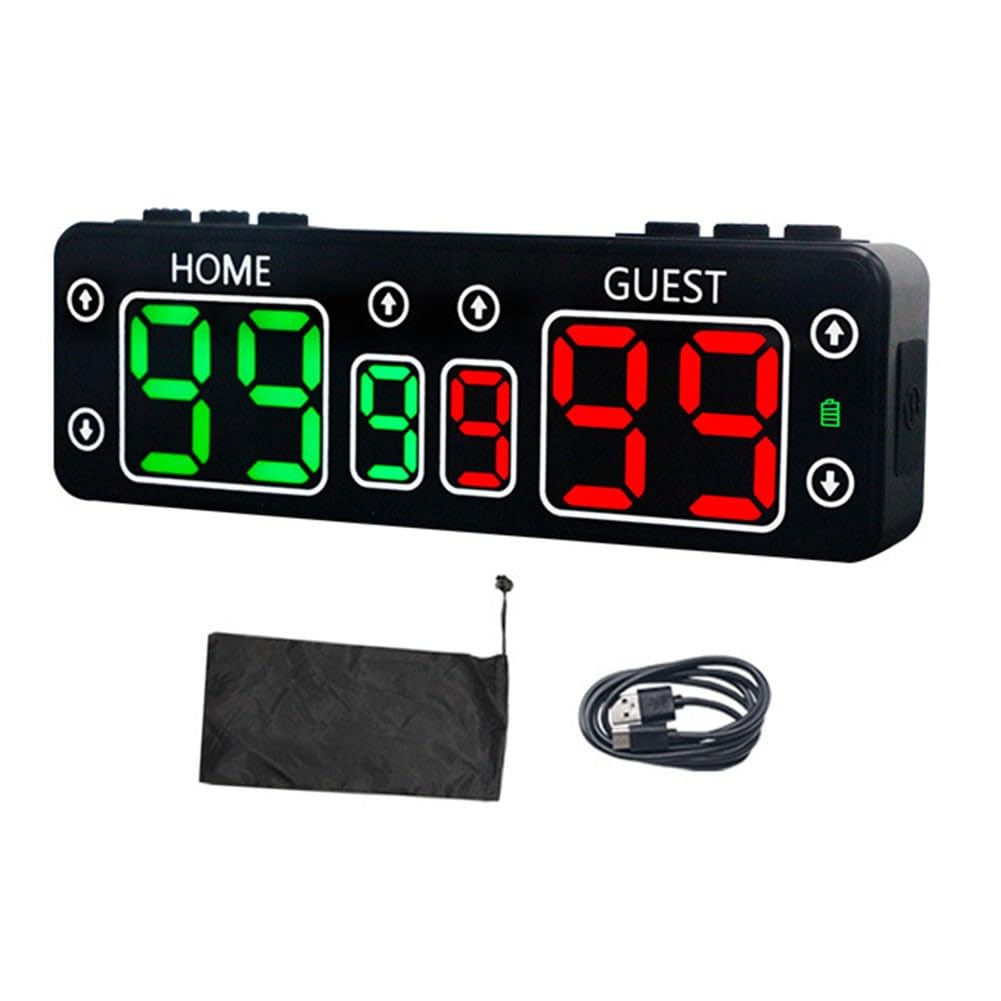 Lavagna elettronica a LED con pulsanti touch, ricaricabile fino a 24 ore, per pallacanestro, rugby, in plastica ABS, portatile